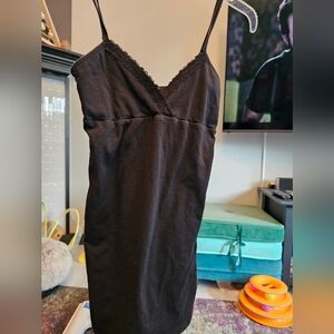 Victoria's Secret Pink Black Tunic camisole with lace trim size Medium